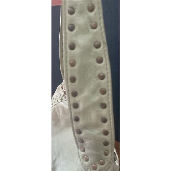 Vintage Women's Fossil Green Slouch Hobo Shoulder Bag Purse Leather Top Handle - Picture 10 of 16